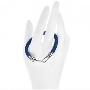 TIFFANY & CO Sterling Silver Leather Paloma Picasso Knot Single Braid bracelet